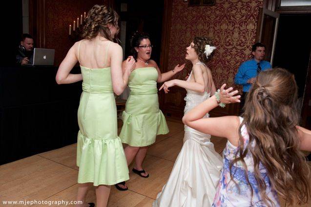 The bride with her bridesmaids