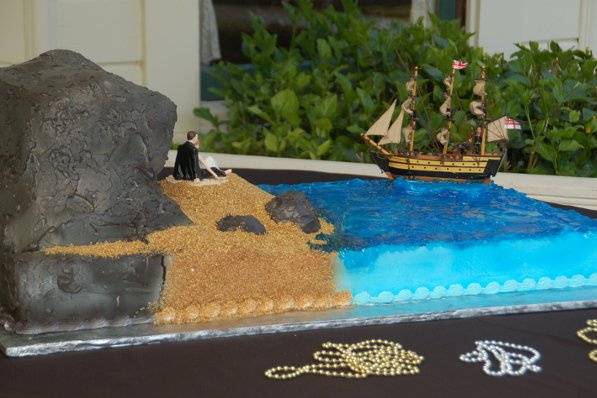 Sculpted Pirate Themed Wedding Cake