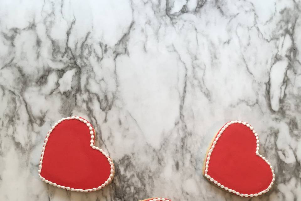 Red heart cookies