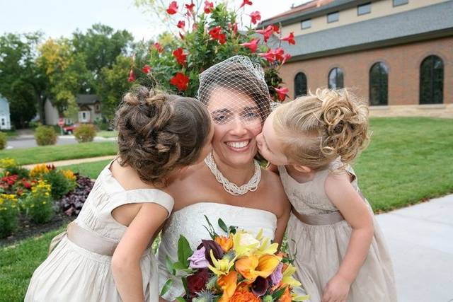 Bride and little girls