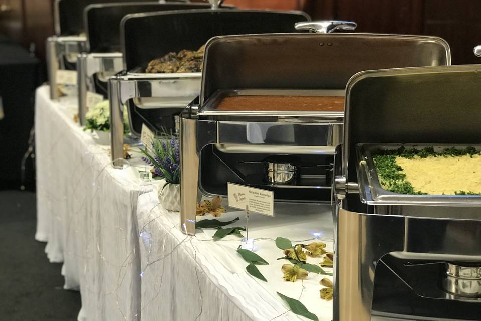 Indoor dinner buffet