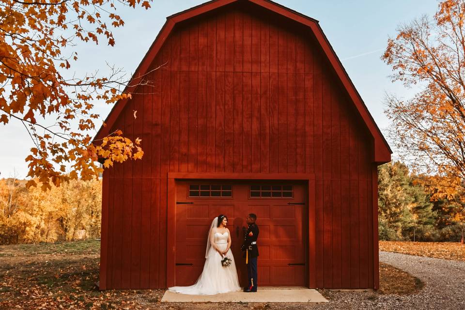 Red barn wedding