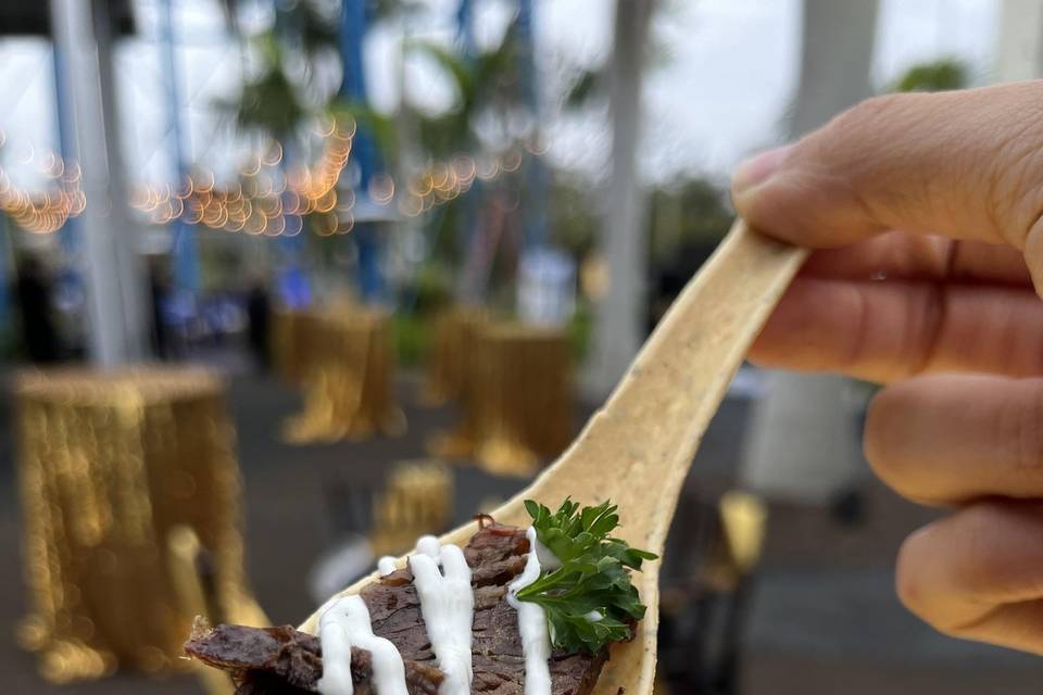 Edible Spoon with Prime Rib