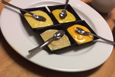 Pretzel Bites with assorted mustards