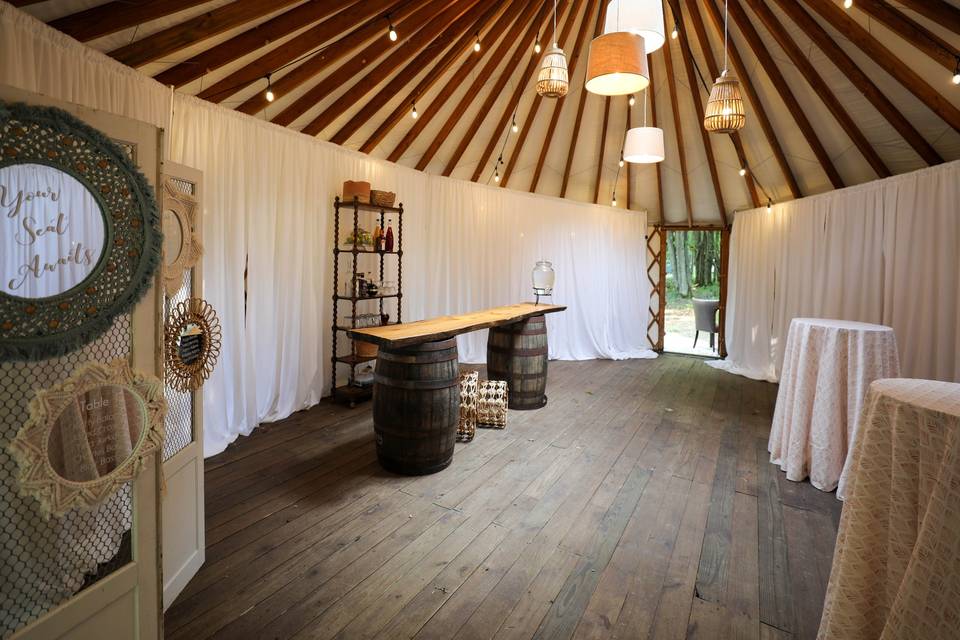 Yurt with drape