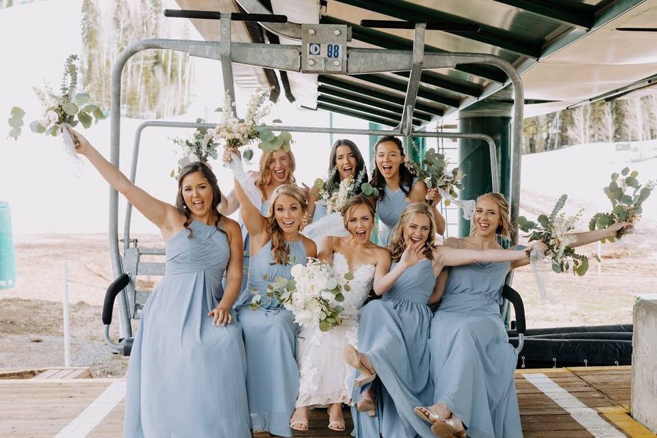 Bride and Bridesmaids