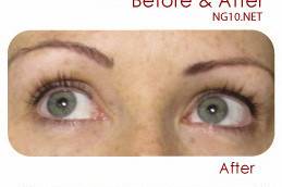 Permanent makeup before and after photo - eyeliner.