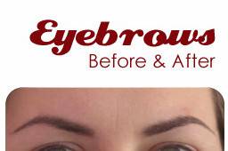 Permanent makeup before and after photo - eyebrows.