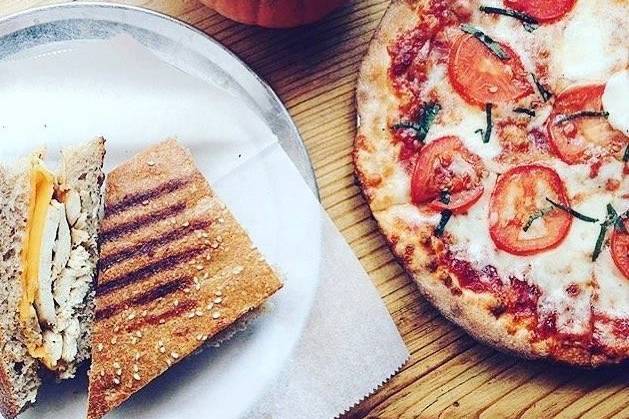 Pizza and grilled sandwich