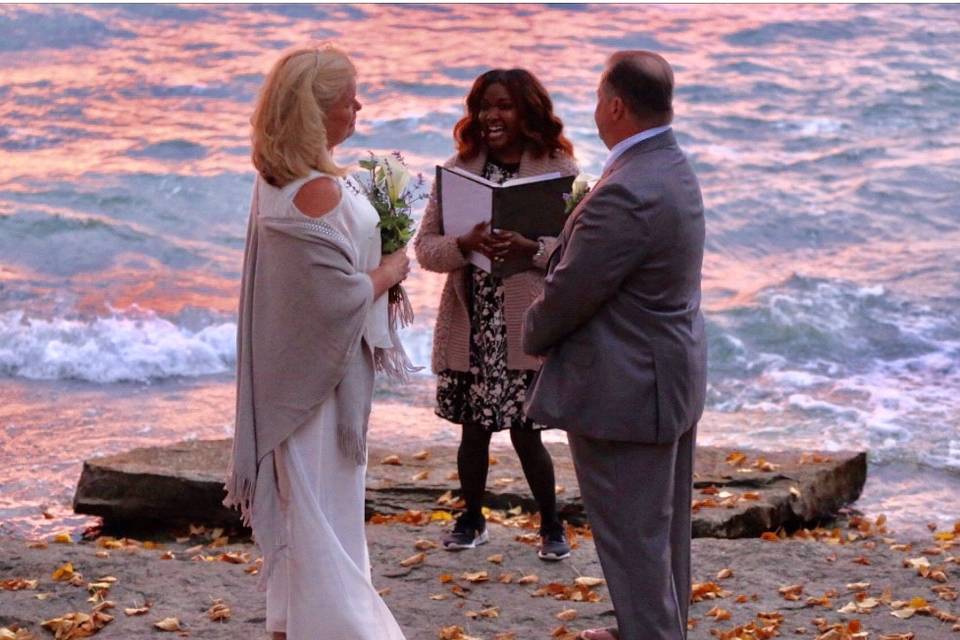 Married at dawn on the beach