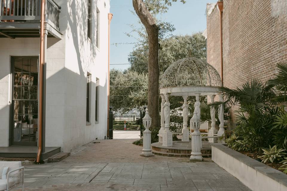 Gazebo and courtyard