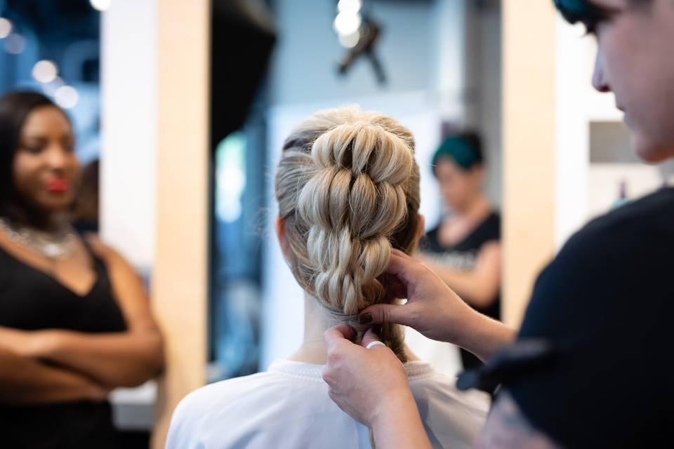 Intricate updo
