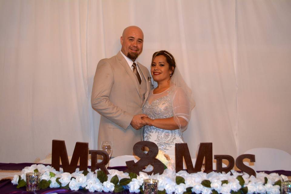 Reception fun Bride and Groom