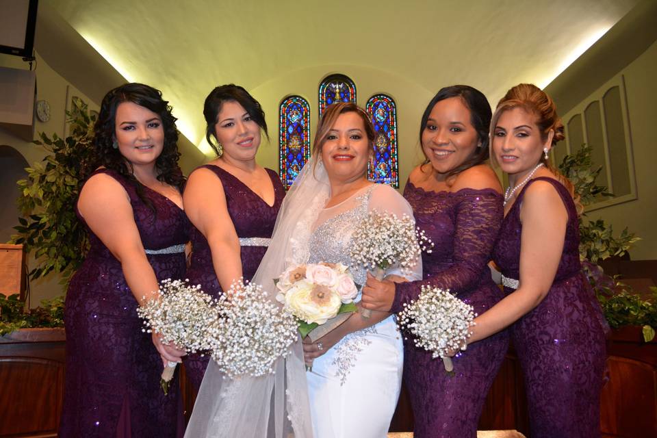 Bride with her ladies.