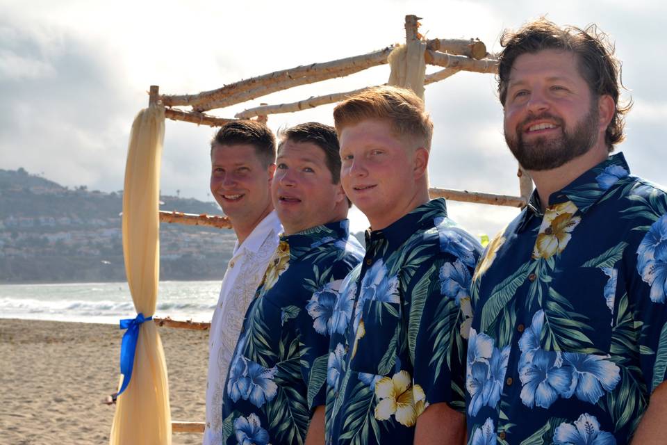 Waiting beach grooms