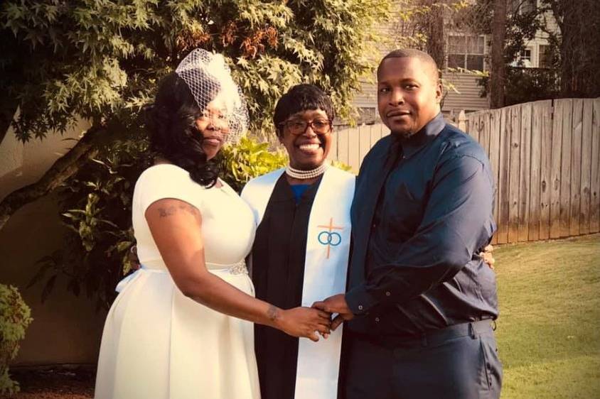 Joining a couple together in matrimony