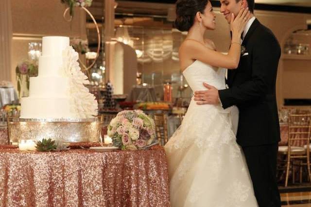 Couple and wedding cake