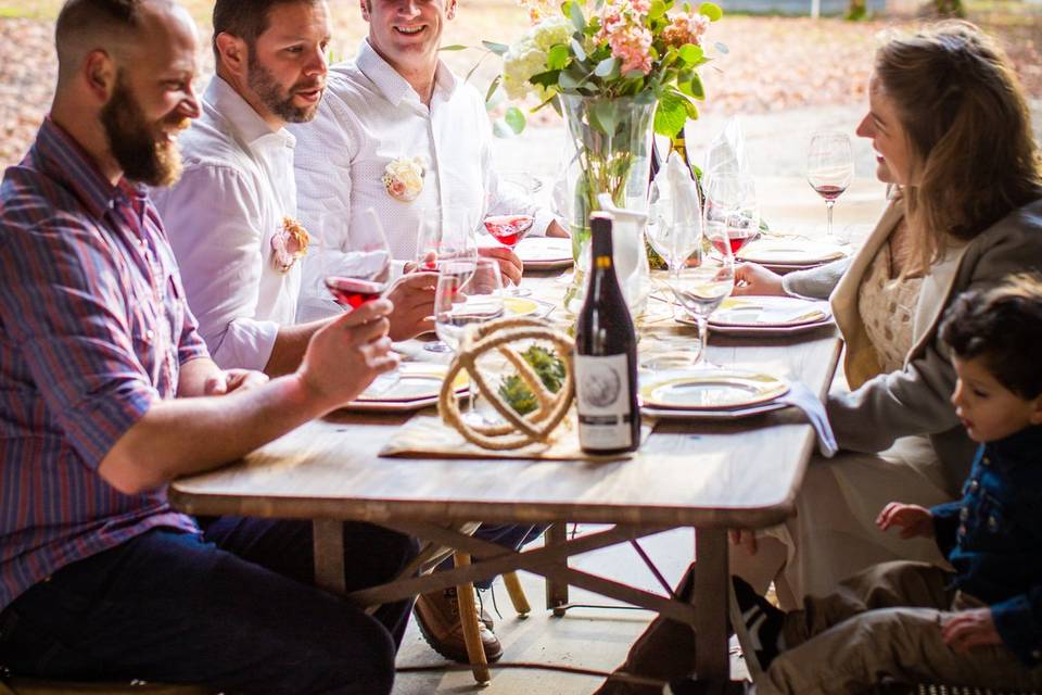 Dining in barn area