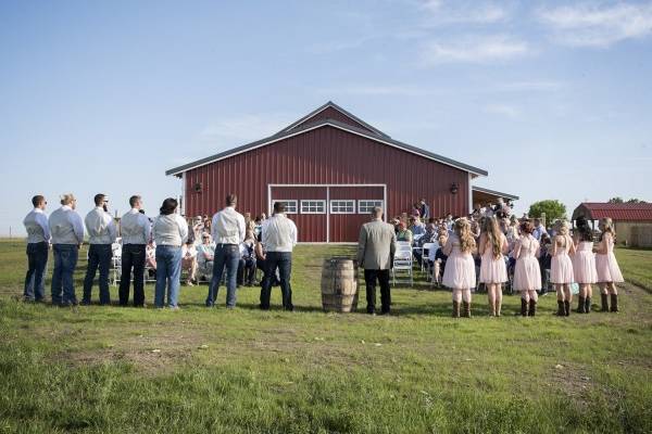 Farm wedding ceremony