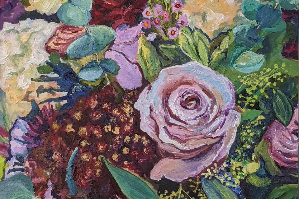 Bouquet oil painting