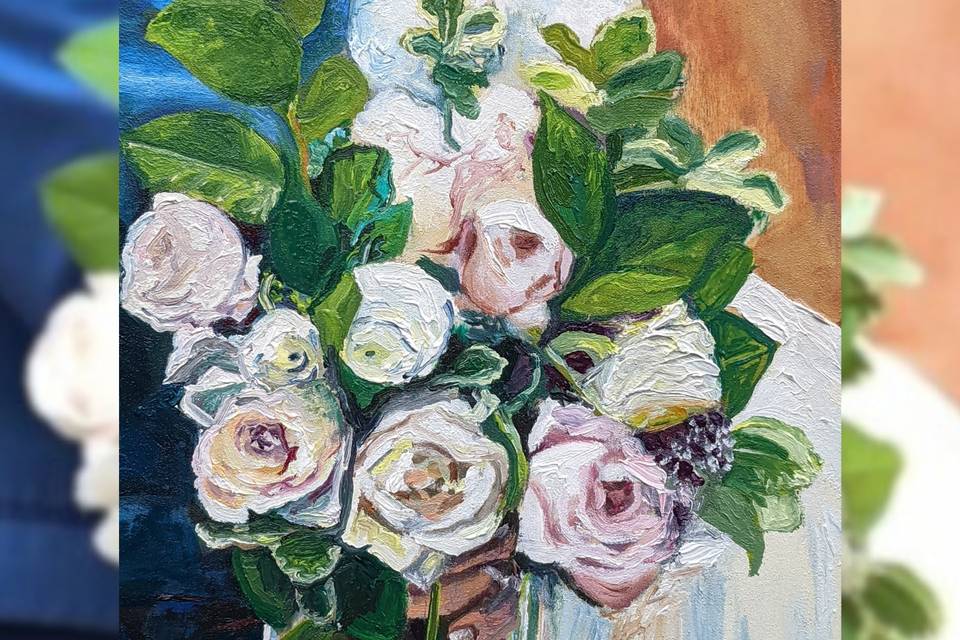 Bouquet oil painting