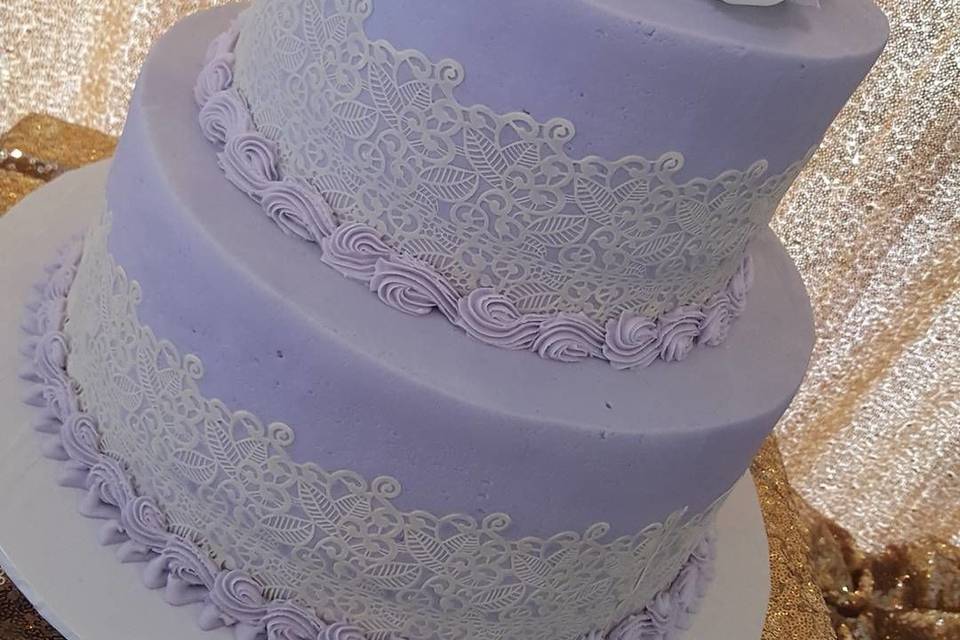 Purple wedding cake