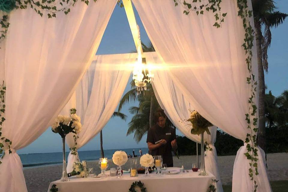 The bride groom table