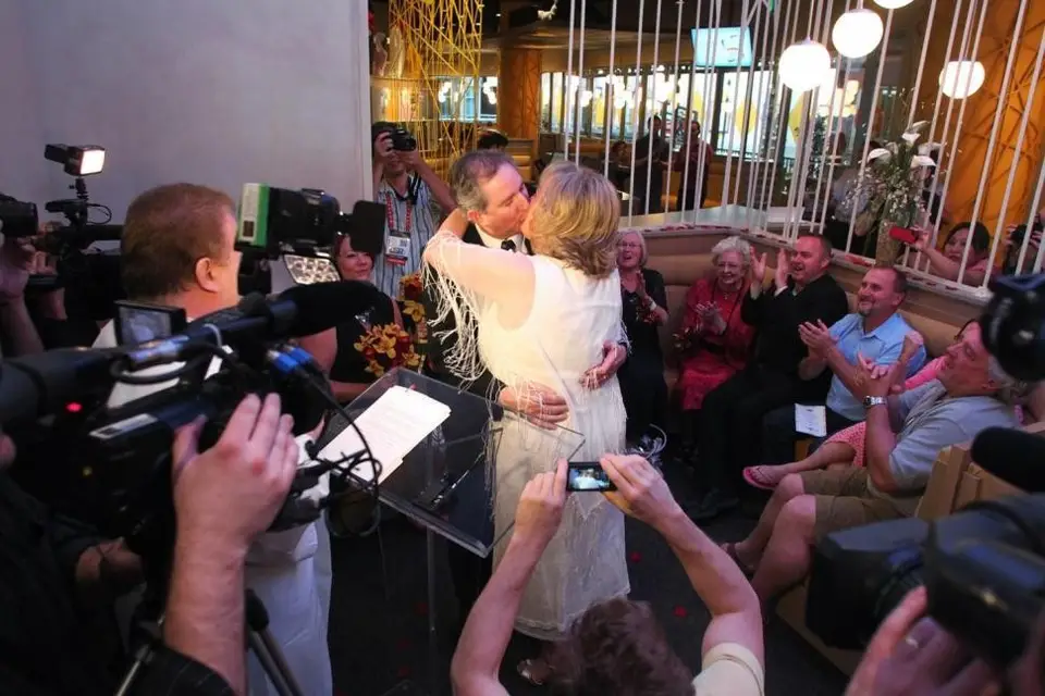 Denny's on Fremont Street puts booze, weddings and Elvis on the