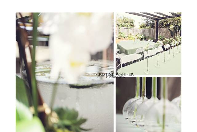 Catering, Table Setting, Flowers, Vases