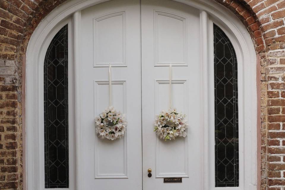 Main entrance to the chapel. Welcome to 'Happily Ever After'