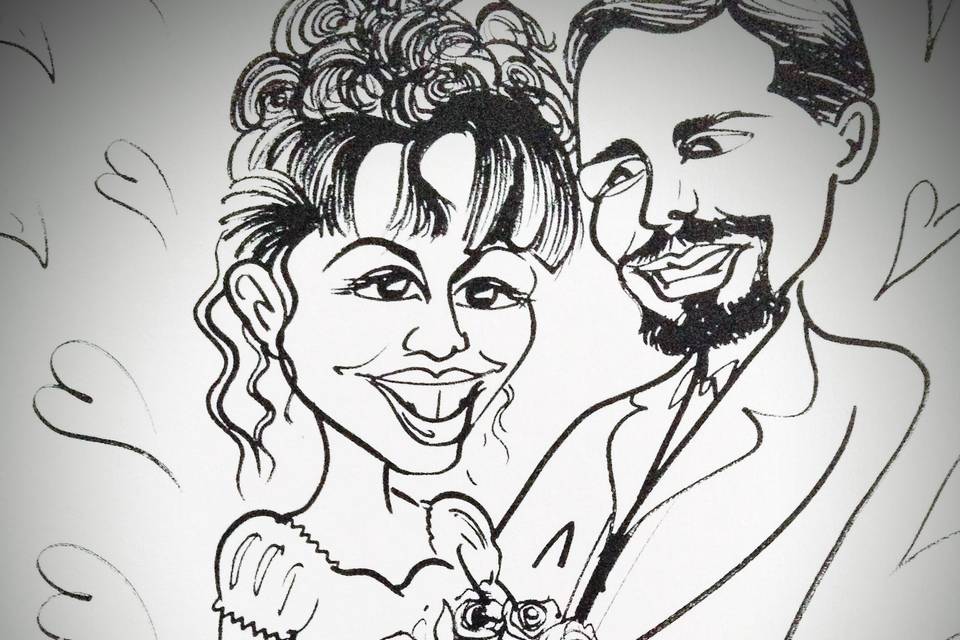 Black and white caricature