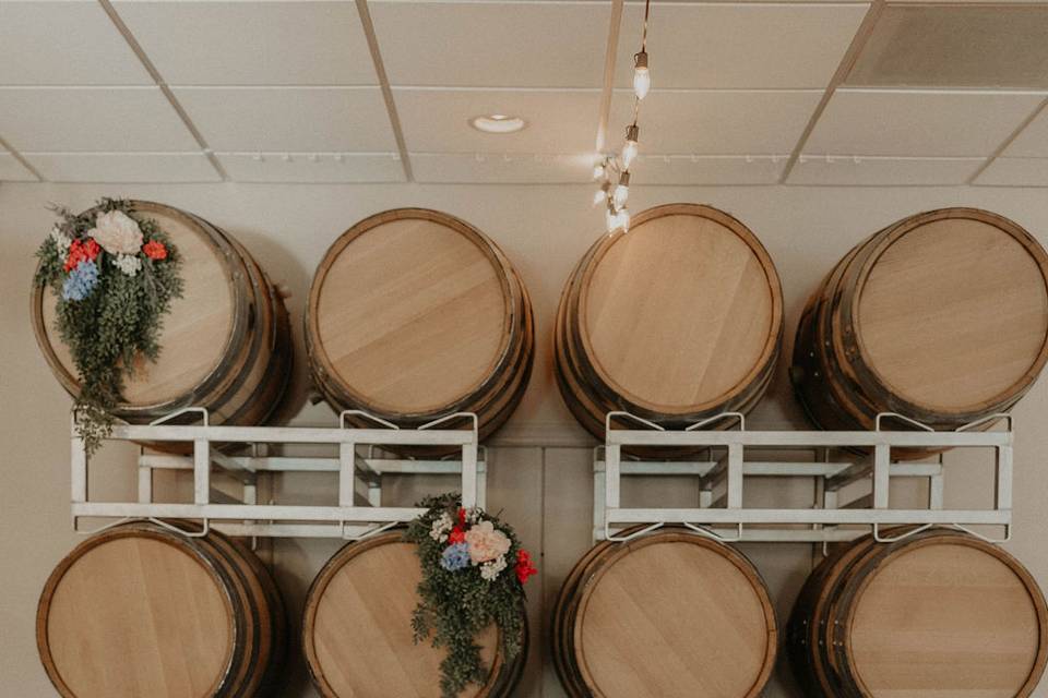 Wine barrel backdrop
