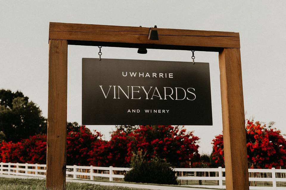 Uwharrie Vineyards Entrance