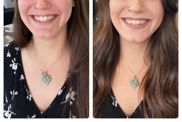 Long lashes before and after