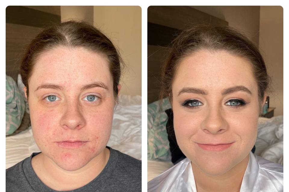 Before and after makeup