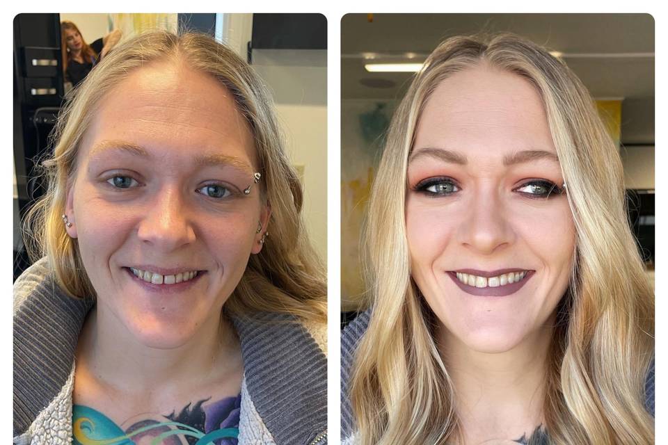 Before and after makeup