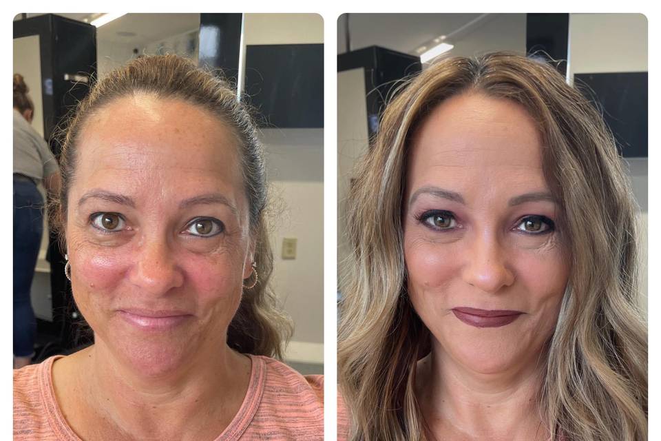 Before and after makeup