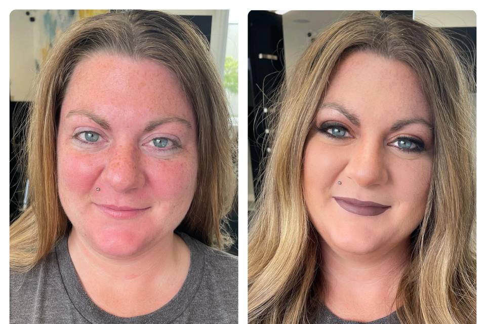 Before and after makeup
