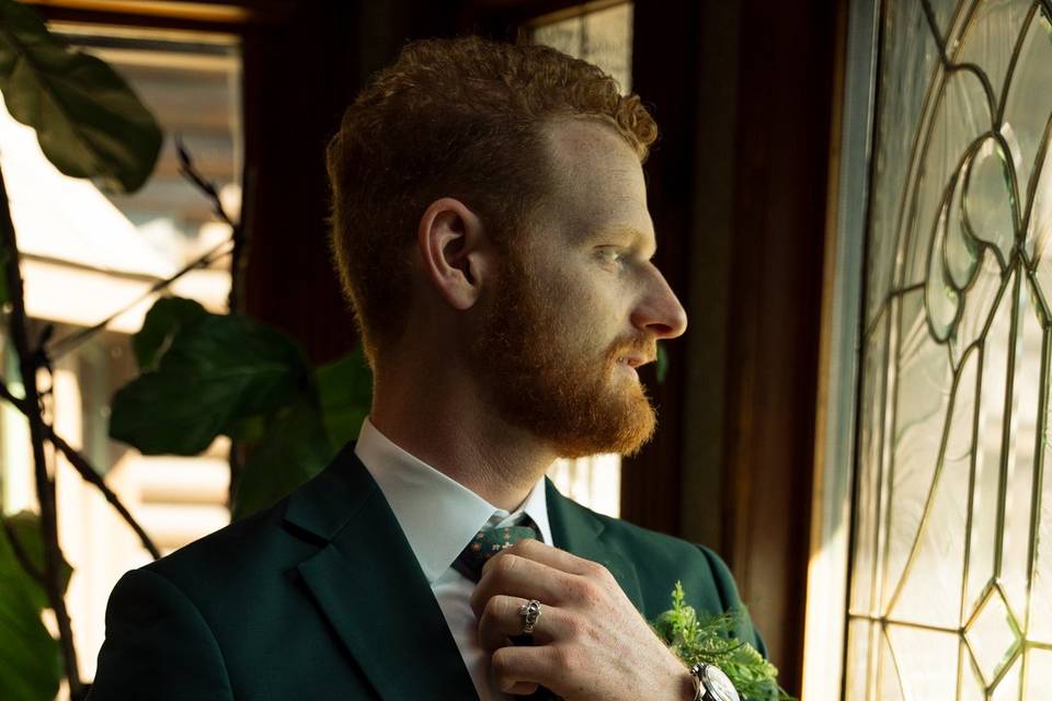 Groom ready to go