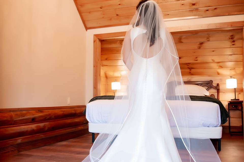 Bride in Barna Suite bedroom