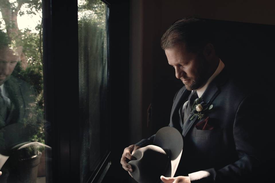 Cinematic groom shot