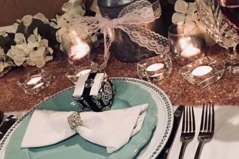 Milk can table scape