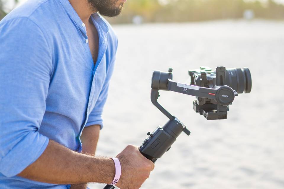 Juan Medina using a gimbal