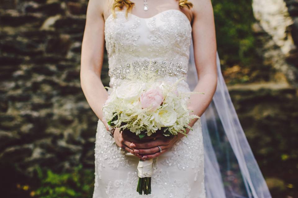 Bride holding her bouquet