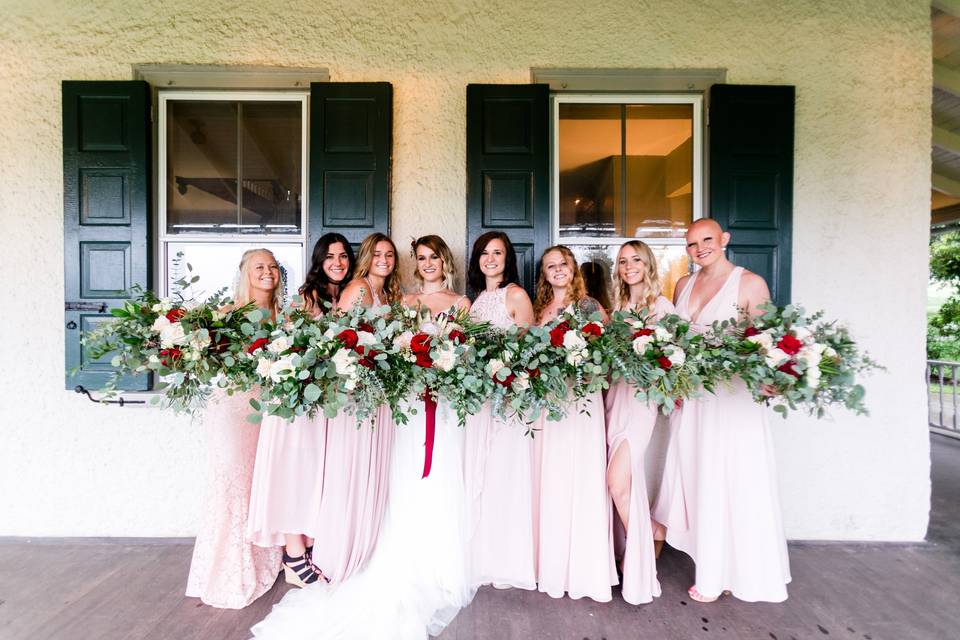 Bridal party's bouquets