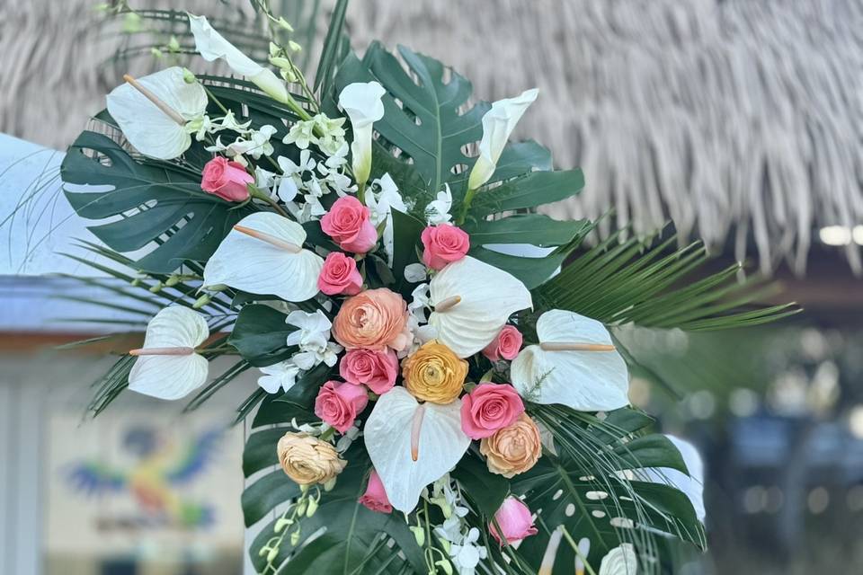 In-house floral arch