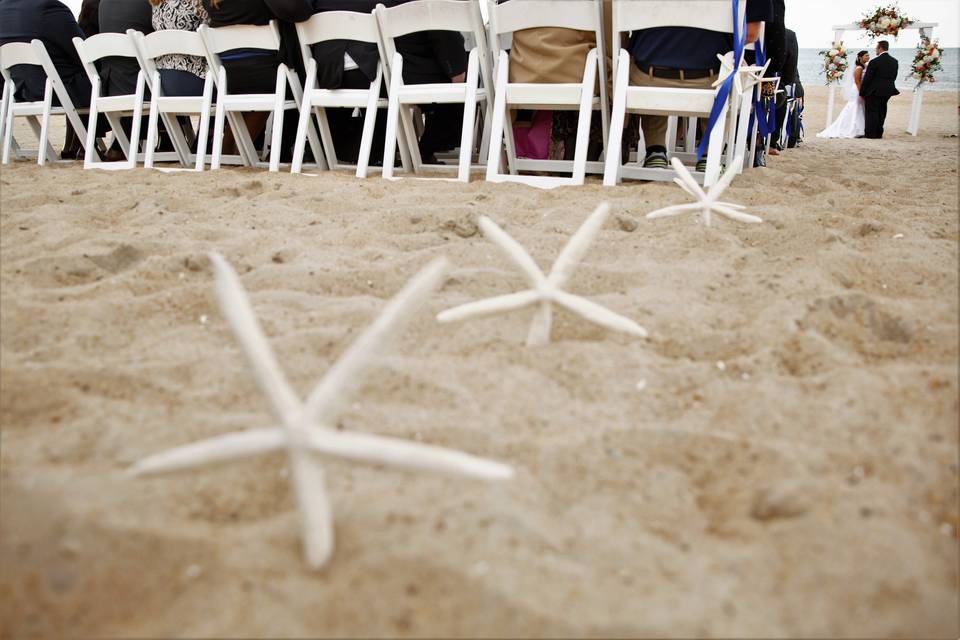 Beach ceremony starfish