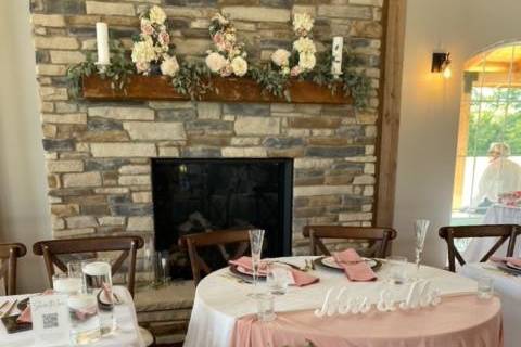 Sweet Heart Table at Fireplace