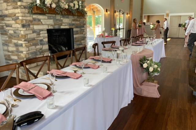 Head Table by Fireplace