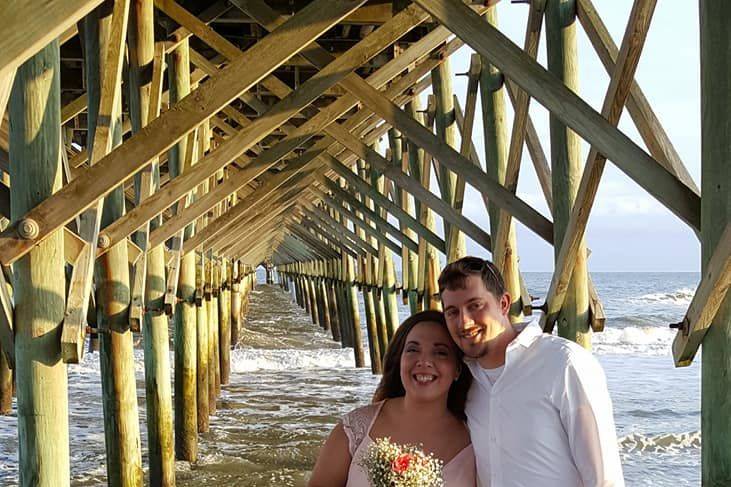 Vow renewal at Folly Beach